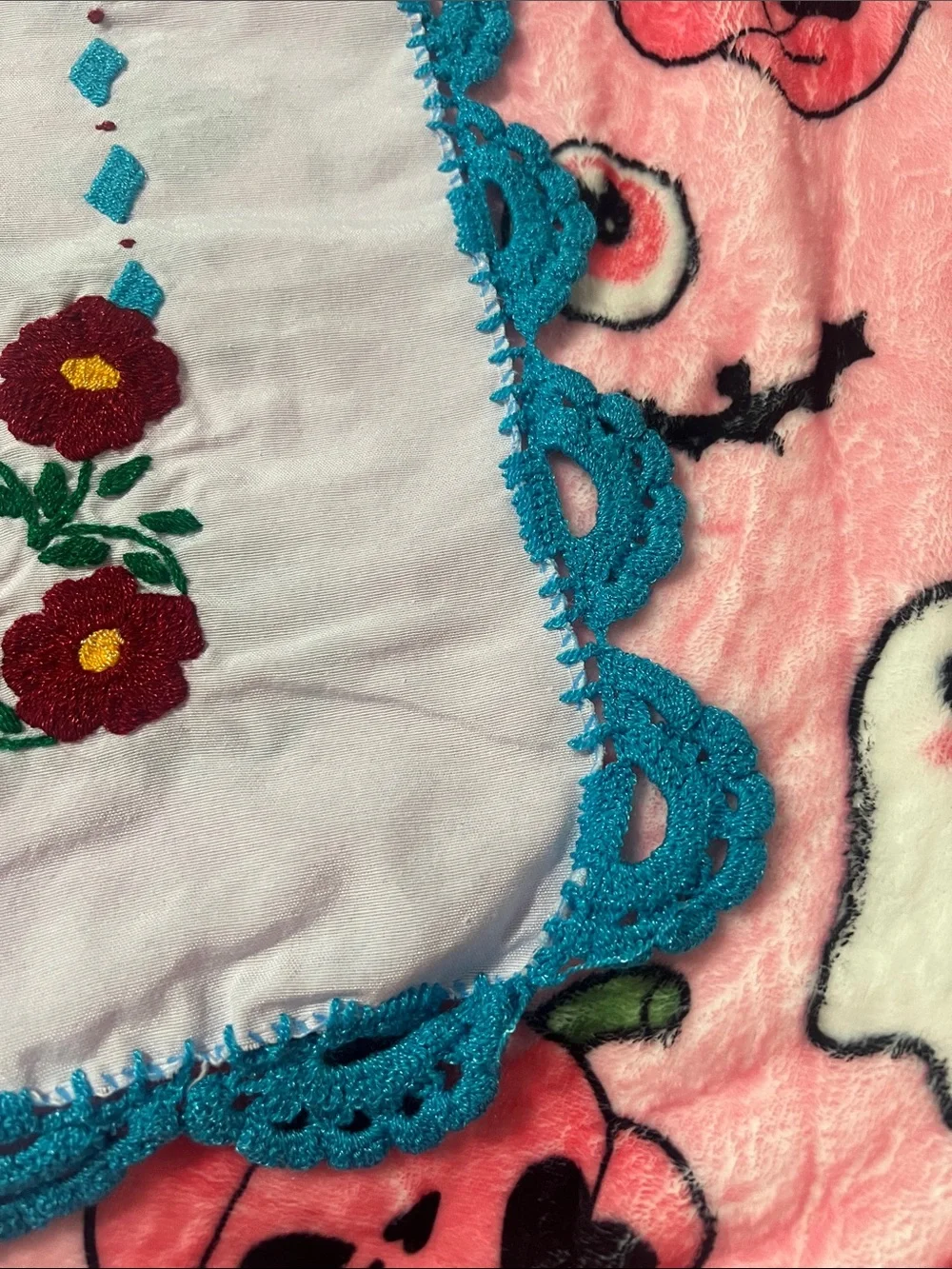Hand-Embroidered Mexican Tortilla Warm - Blue Edge